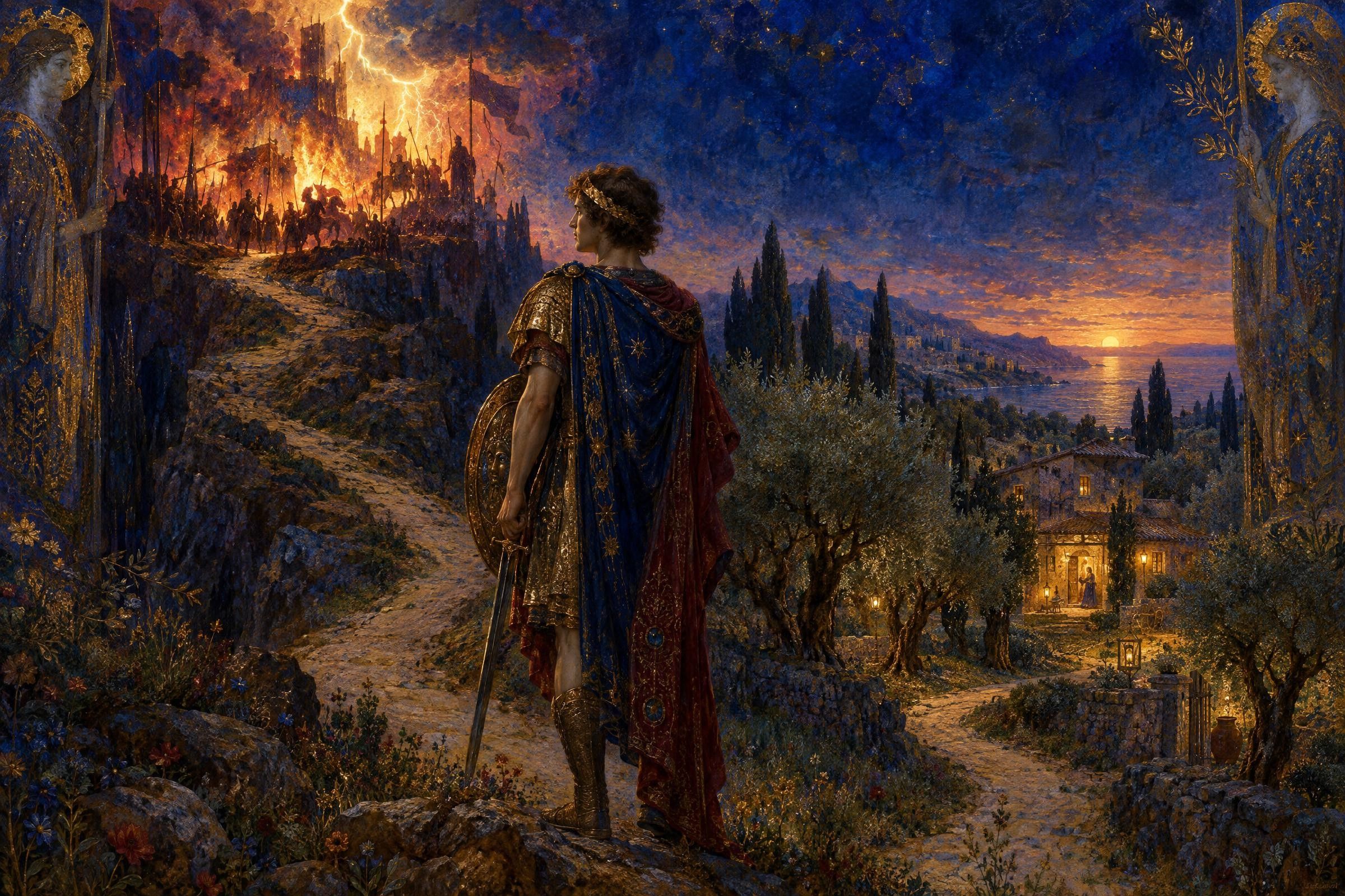 Achilles takes the road of the short and glorious life